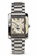 Cartier Tank Day Date Moonphase – White Dial – Stainless Steel Bracelet