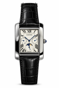 Cartier Tank Day Date Moon Phase – White Dial – Black Leather Strap.