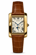 Cartier Tank Moonphase Day & Date – Gold / Brown Leather.